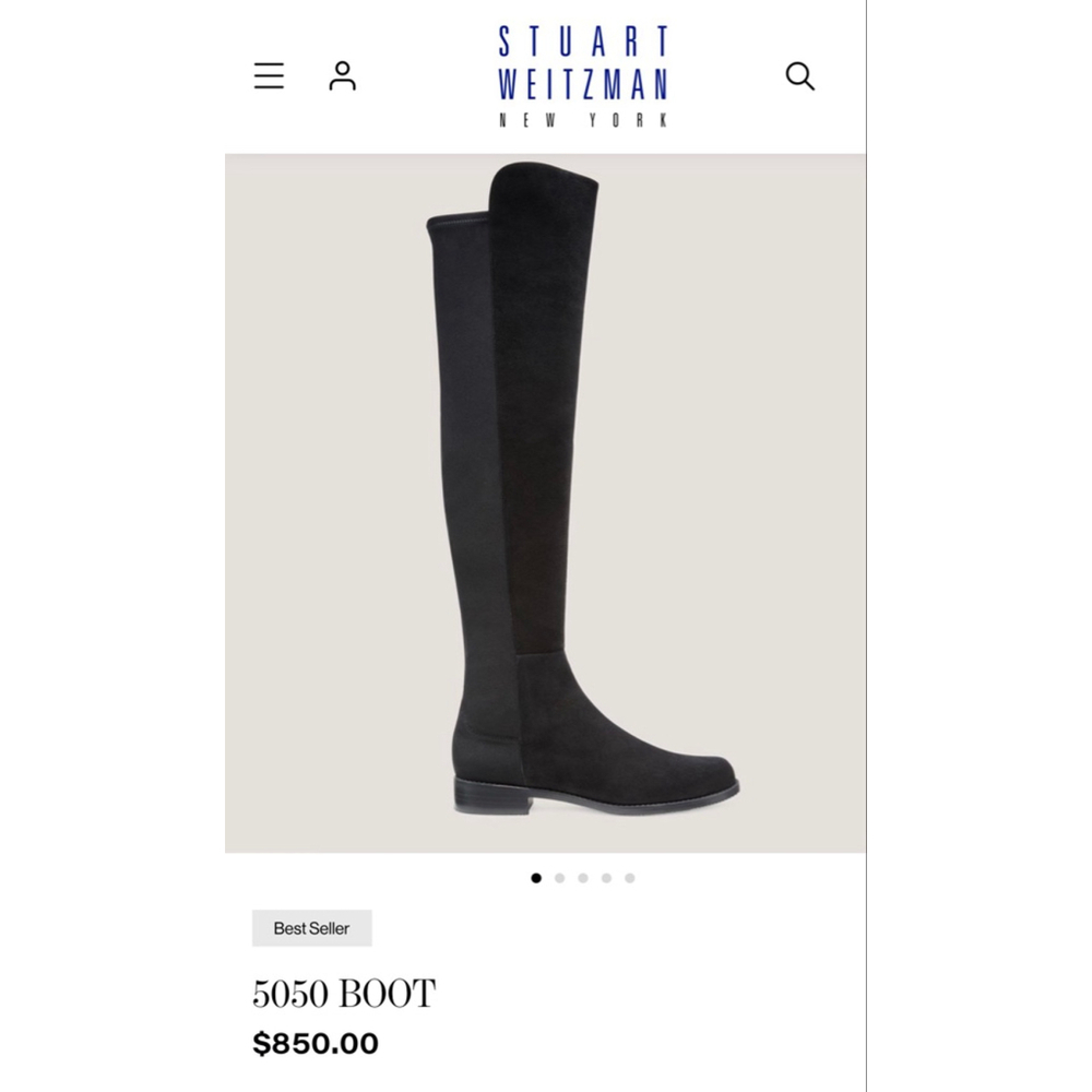 NEW Stuart Weitzman 5050 Over the Knee Boots Black Size 8